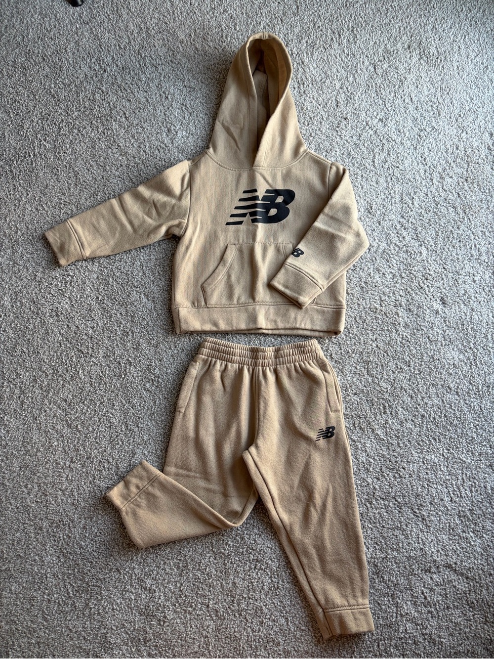 New Balance Kids Tan Hoodie & Joggers Set